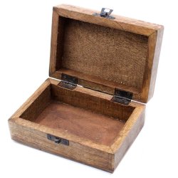 H�ndlavet �ske af mango-tr�, azteker-design, 15x10x6cm