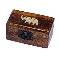 H�ndlavet pille-�ske af mango-tr�, elefant-design