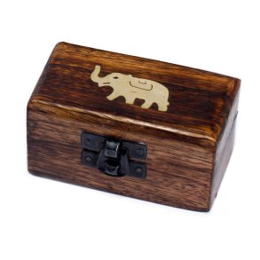 H�ndlavet pille-�ske af mango-tr�, elefant-design