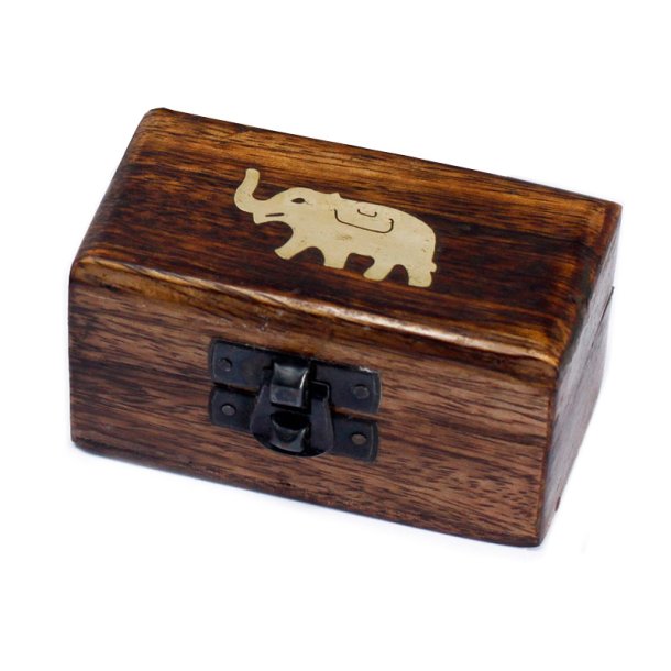 H�ndlavet pille-�ske af mango-tr�, elefant-design