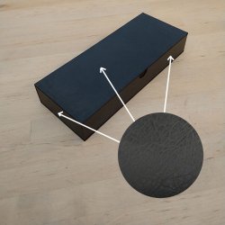 Eksklusiv sort tr-ske med krokodilleskinds-mnster, 16 x 6,4 x 2,7cm 