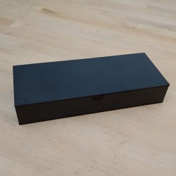 Eksklusiv sort tr-ske med krokodilleskinds-mnster, 16 x 6,4 x 2,7cm 