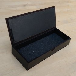 Eksklusiv sort tr-ske med krokodilleskinds-mnster, 16 x 6,4 x 2,7cm 