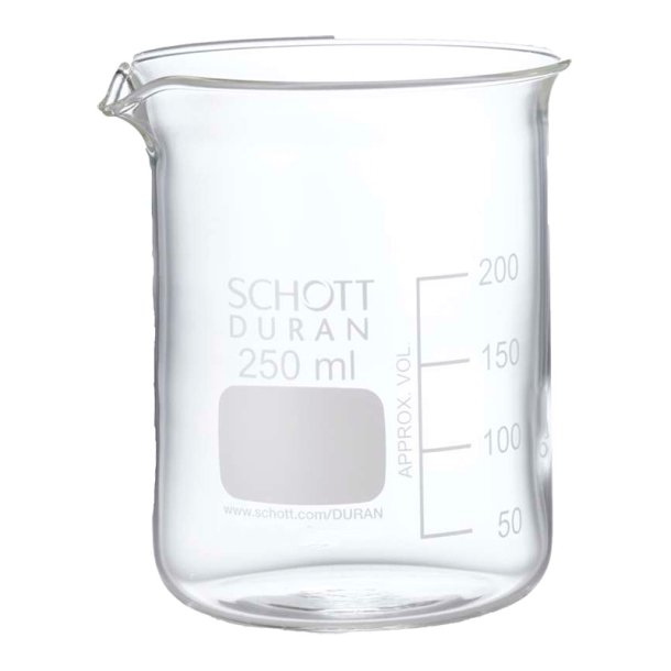 B�gerglas, ildfast borosilikatglas, 250 ml