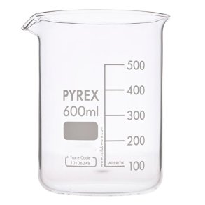 Bgerglas, ildfast borosilikatglas, 600 ml